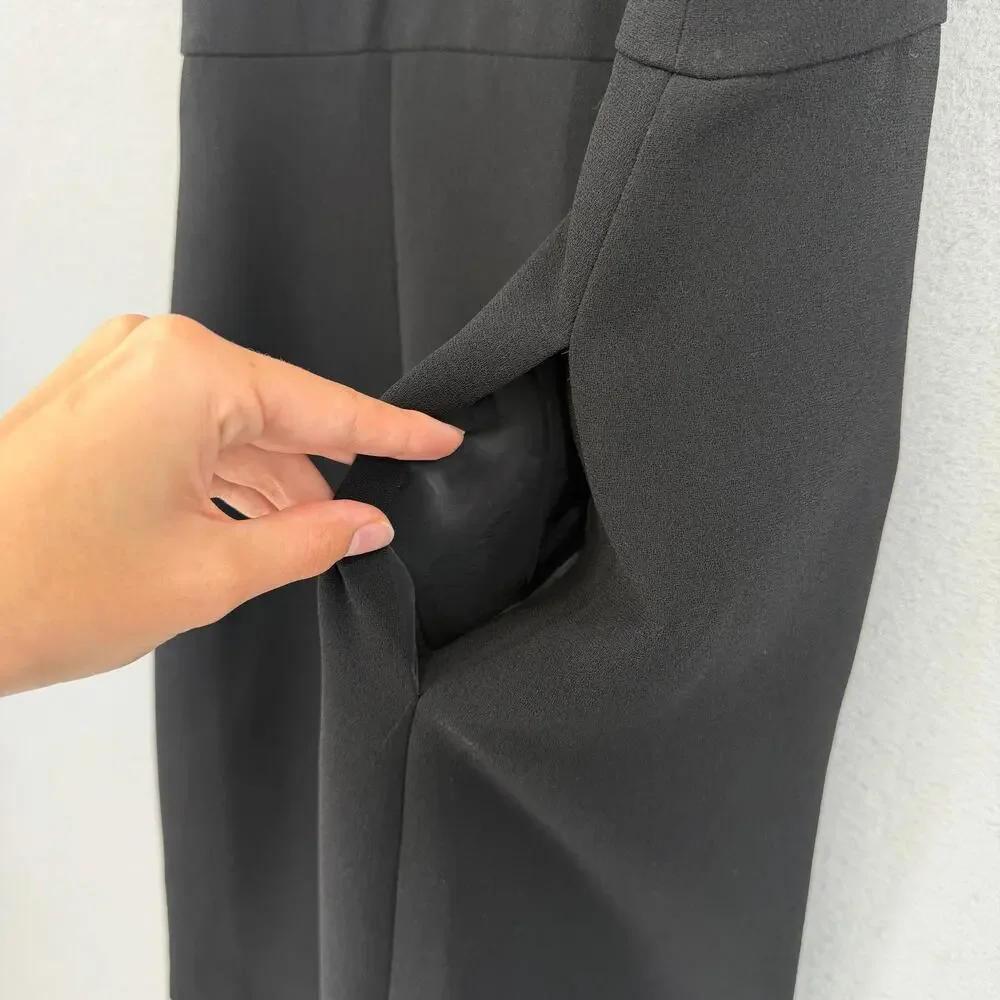 J. Crew Black Sleeveless A-Line High Neck Chic Basic Capsule Transitional Dress